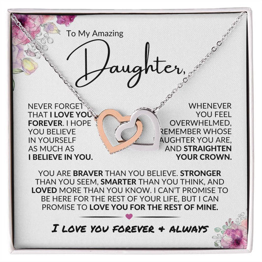 DELETE To My Daughter | Love You Forever | Interlocking Hearts Necklace