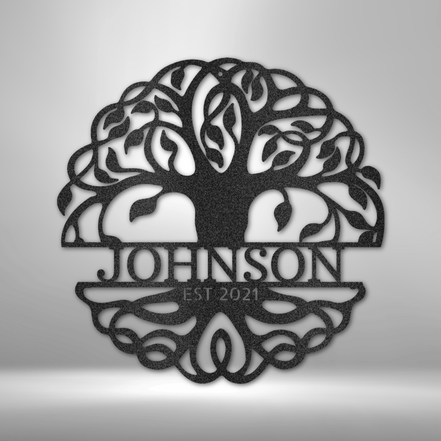 Personalized Tree of Life Family Name Metal Wall Art