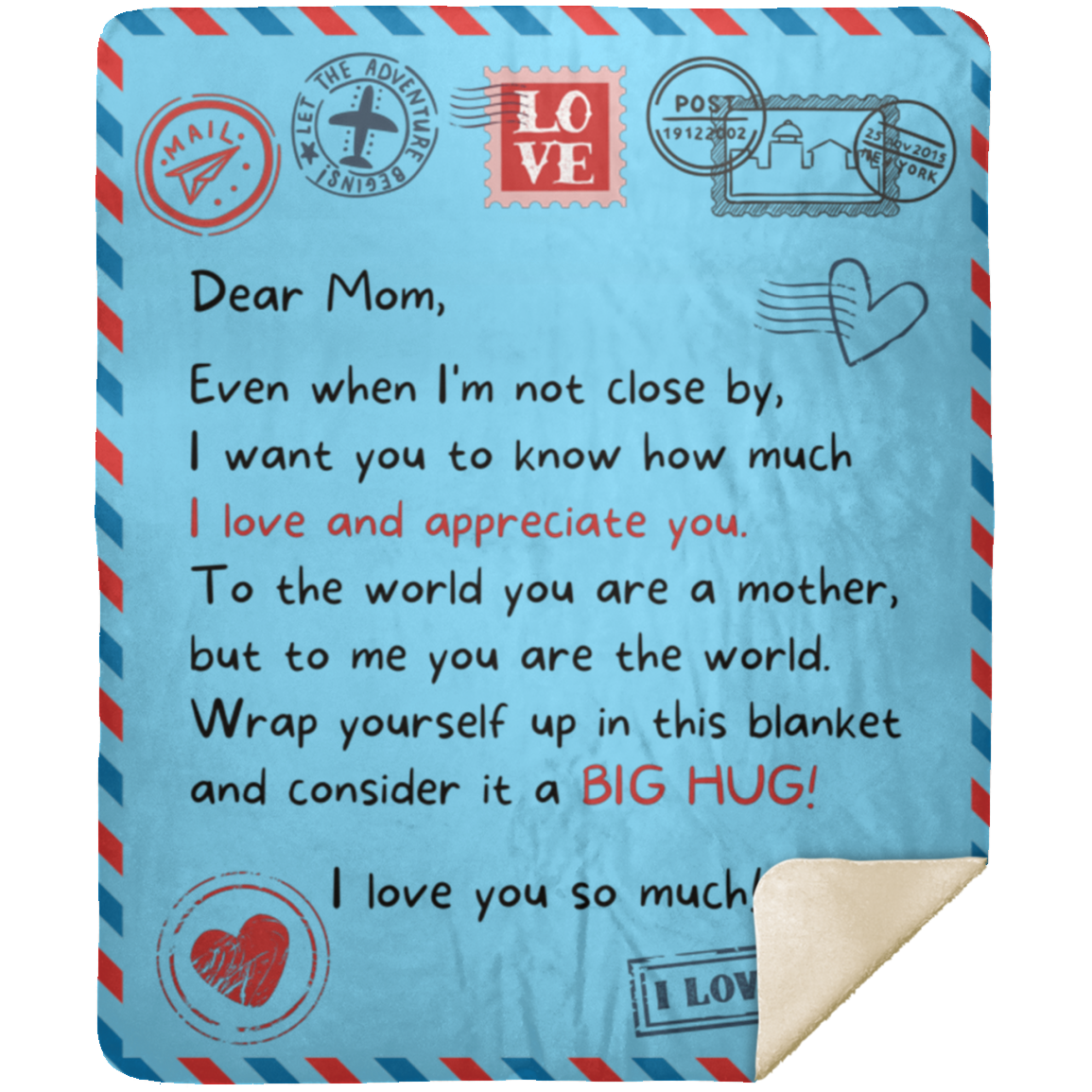 Letter to Mom | I Love and Appreciate You | Blanket from Son/Daughter