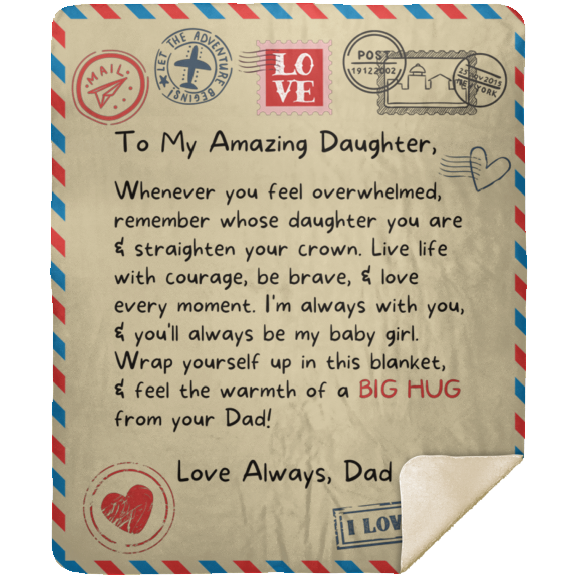 To My Daughter | Straighten Your Crown | Blanket from Dad
