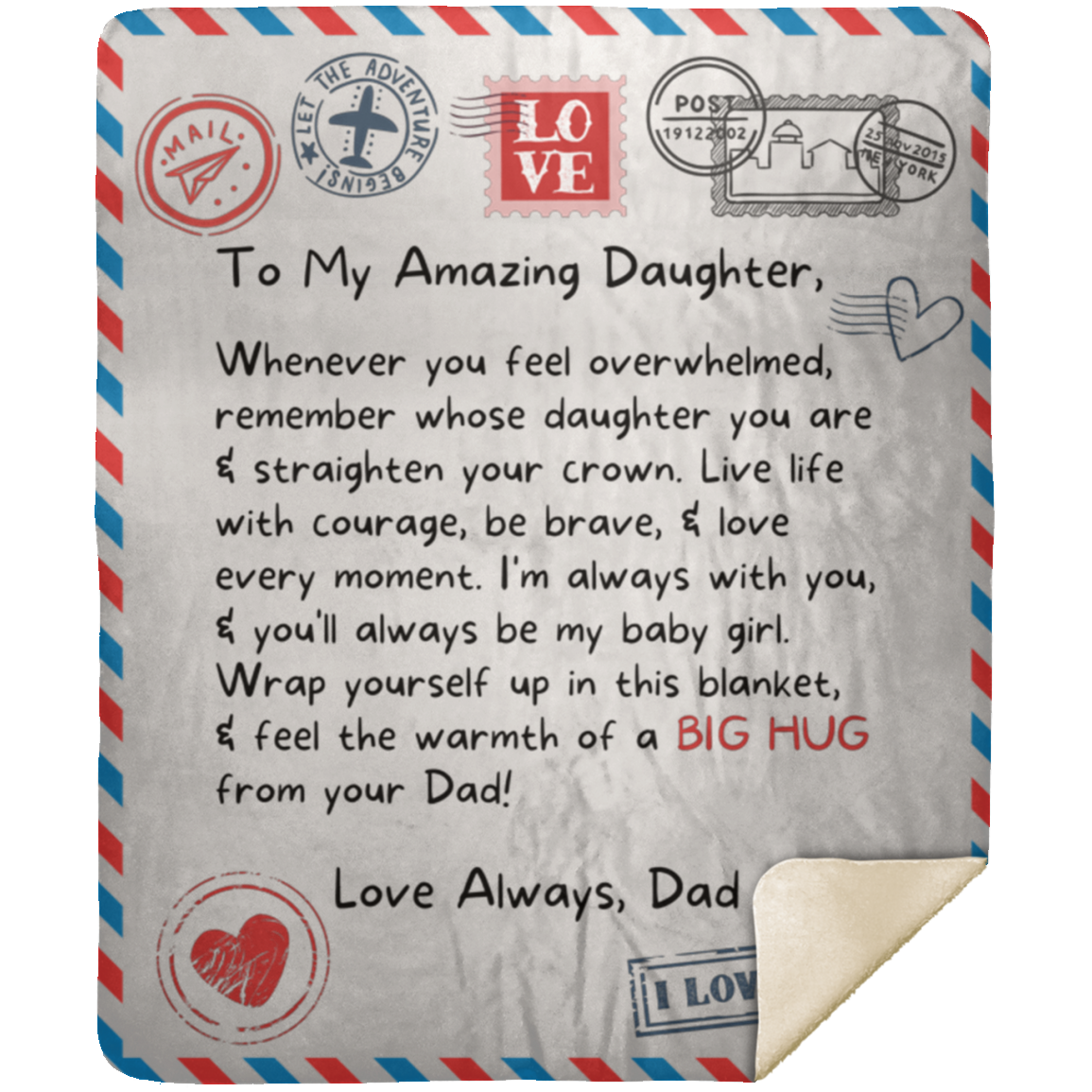 To My Daughter | Straighten Your Crown | Blanket from Dad