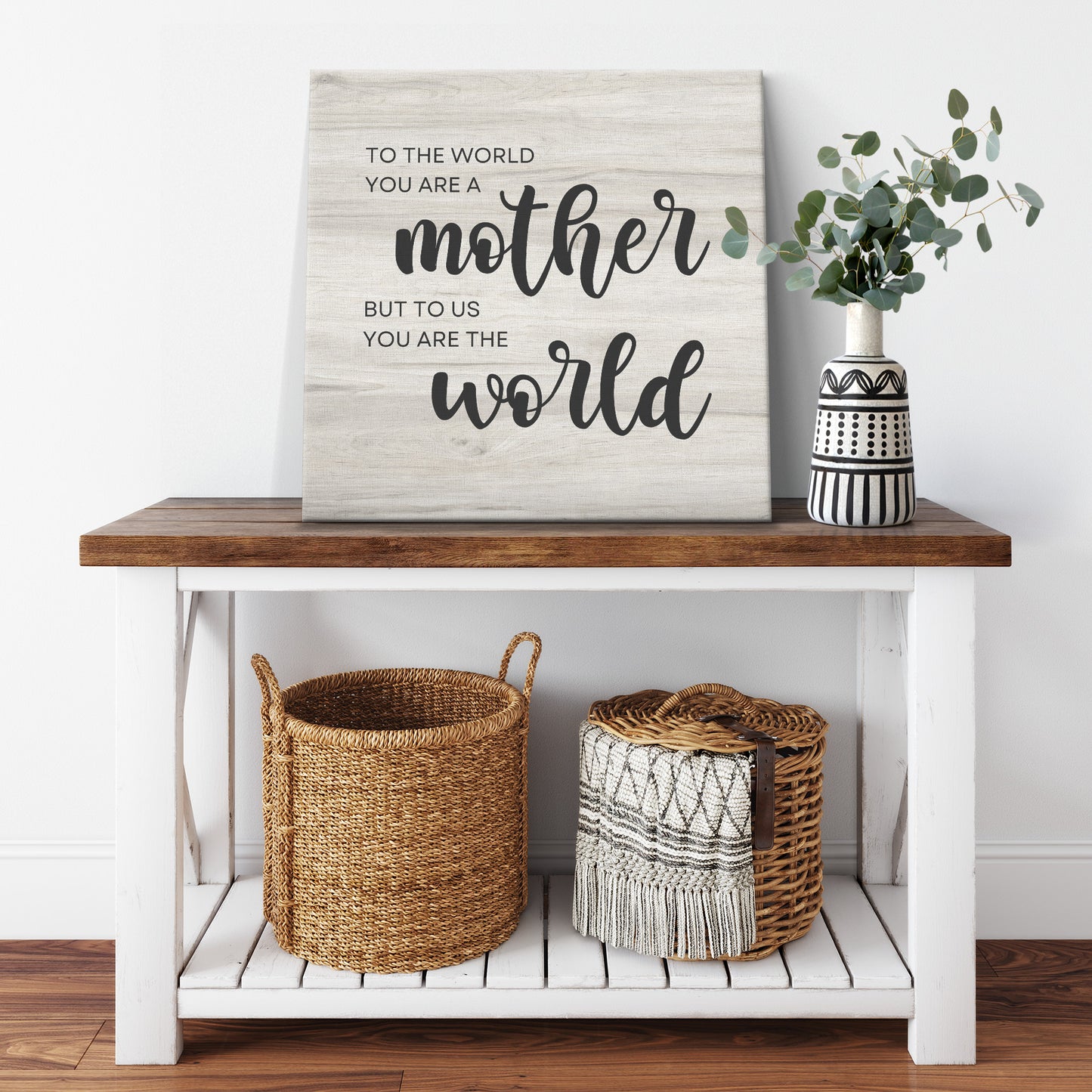 Gift for Mom "To Us You Are The World" Canvas Wall Art