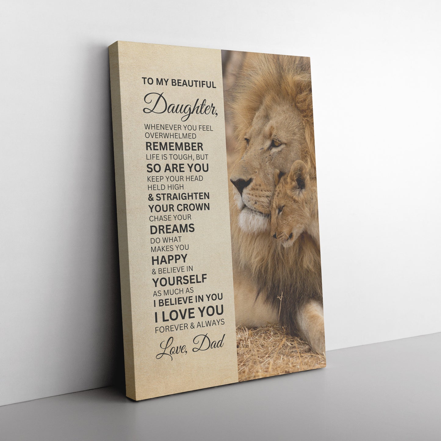 To My Daughter | Straighten Your Crown | Canvas Print from Dad