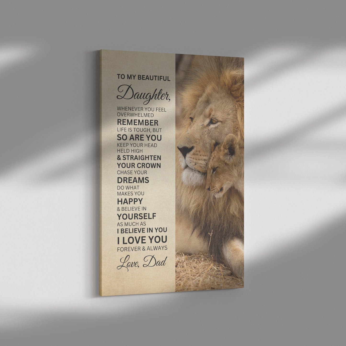 To My Daughter | Straighten Your Crown | Canvas Print from Dad