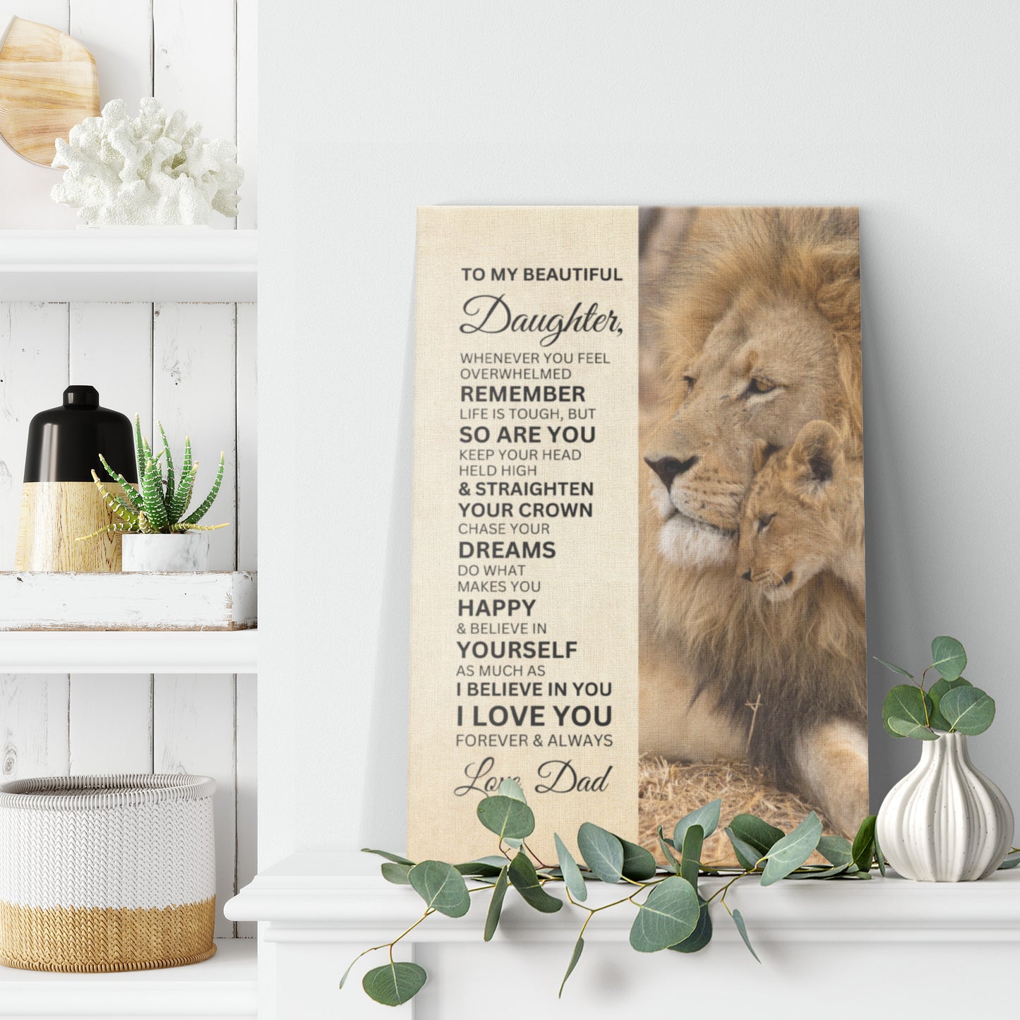 To My Daughter | Straighten Your Crown | Canvas Print from Dad