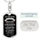 To My Son Keychain | Gift from Dad | Braver, Stronger, Smarter, Loved