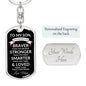 To My Son Dog Tag Keychain | Gift from Mom | Braver, Stronger, Smarter, Loved