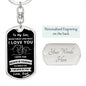 To My Son Dog Tag Keychain | Gift from Dad | Believe in You