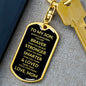 To My Son Dog Tag Keychain | Gift from Mom | Braver, Stronger, Smarter, Loved