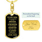 To My Son Dog Tag Keychain | Gift from Dad | Braver, Stronger, Smarter, Loved