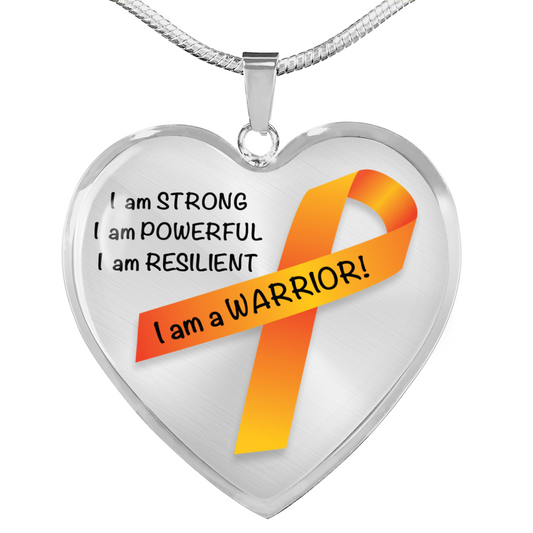Leukemia Warrior Heart Pendant Necklace | Gift for Survivor, Fighter, Support