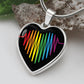 Rainbow Heartbeat Necklace | Gay Pride Heart Pendant Necklace