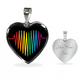 Rainbow Heartbeat Necklace | Gay Pride Heart Pendant Necklace