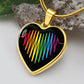 Rainbow Heartbeat Necklace | Gay Pride Heart Pendant Necklace