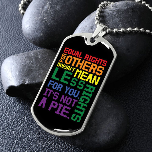 Equal Rights Dog Tag Necklace | Gay Pride Rainbow Necklace