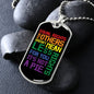Equal Rights Dog Tag Necklace | Gay Pride Rainbow Necklace