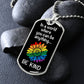 Be Kind Rainbow Flower Dog Tag Necklace | Gay Pride Necklace