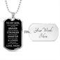 To My Son Dog Tag Necklace | Gift from Mom | Braver, Stronger, Smarter, Loved