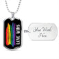 Love Wins Rainbow Dog Tag Necklace | Gay Pride Necklace