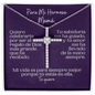 Gift for Spanish Mamá | Cross Necklace with Spanish Message