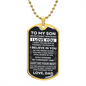 To My Son | Never Forget How Much I Love You | Dog Tag Necklace
