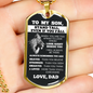 To My Son | Stand Tall | Dog Tag Necklace From Dad