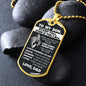 To My Son | Stand Tall | Dog Tag Necklace From Dad