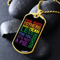 Equal Rights Dog Tag Necklace | Gay Pride Rainbow Necklace