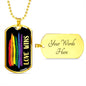 Love Wins Rainbow Dog Tag Necklace | Gay Pride Necklace