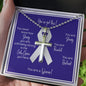 Lung Cancer Warrior  | Cross Pendant with Ball Chain | Gift for Support, Fighter, Survivor