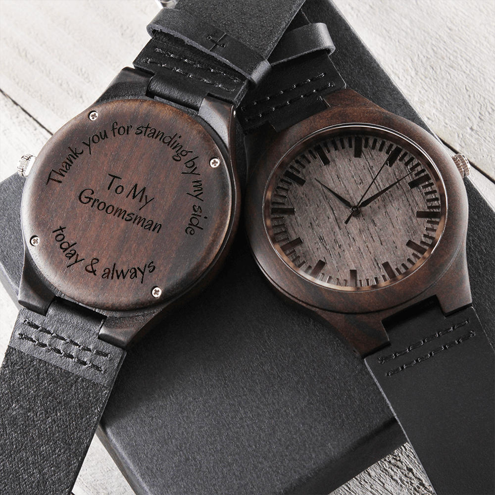 Gift for Groomsman | Engraved Wooden Watch