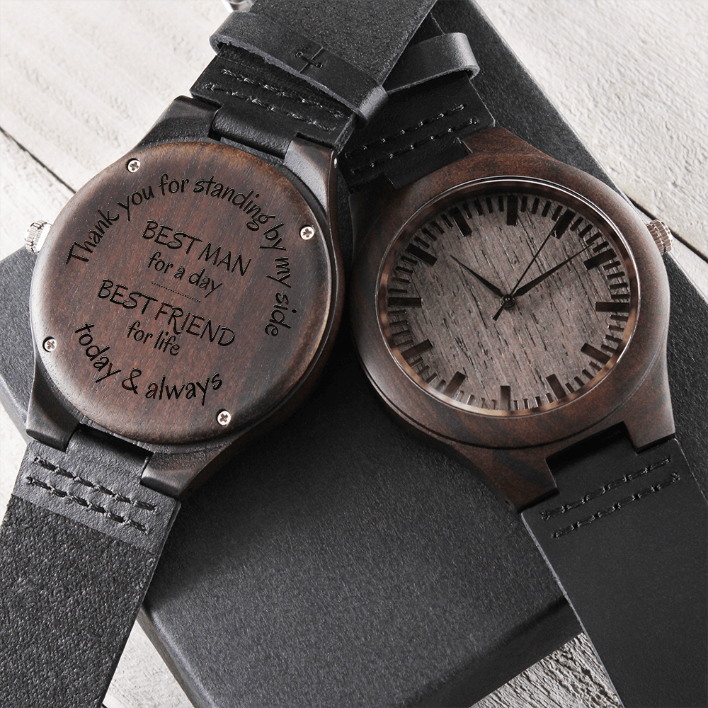 Gift for Best Man | Engraved Wooden Watch