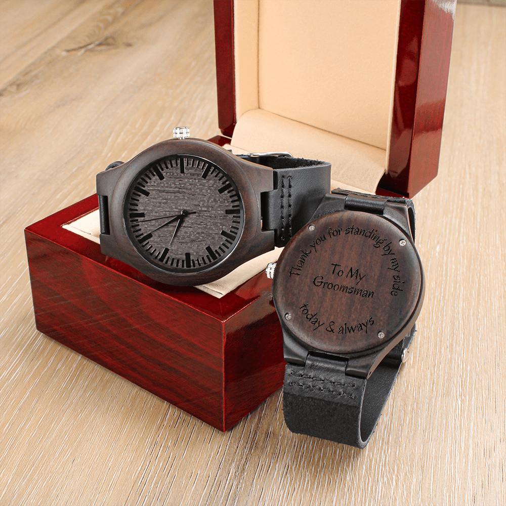 Gift for Groomsman | Engraved Wooden Watch