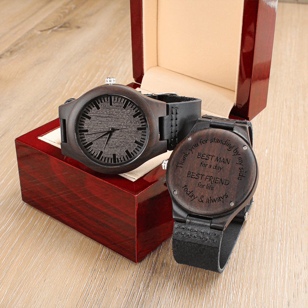Gift for Best Man | Engraved Wooden Watch