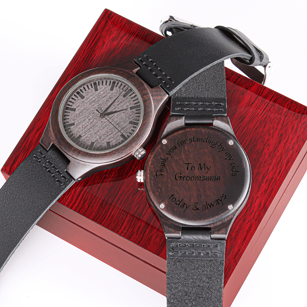 Gift for Groomsman | Engraved Wooden Watch