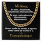 Regalo Para Mi Amor | Collar de Eslabones de Cadena Cubana | Te Amo