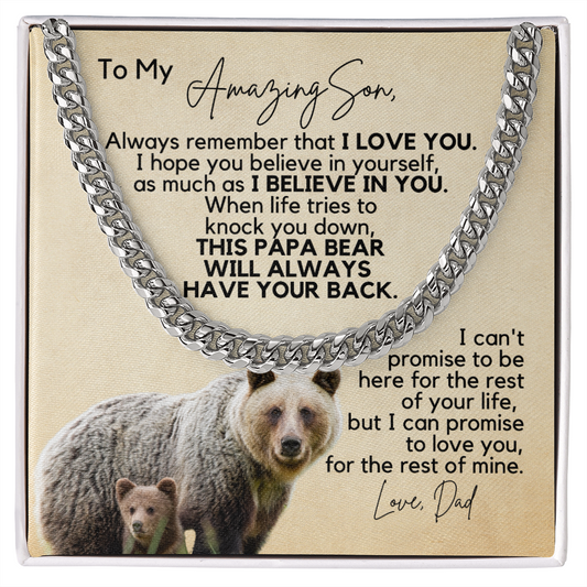 Gift for Son | Cuban Link Chain from Dad |  I Believe In You