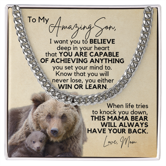 Gift for Son | Cuban Link Chain from Mom | Win or Learn