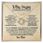 To My Daughter | Gift from Mom I Love You Forever | Love Knot Necklace