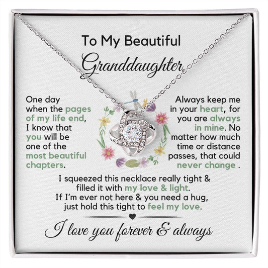 To My Granddaughter | Most Beautiful Chapter | Love Knot Necklace