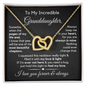 To My Granddaughter | Most Beautiful Chapter | Interlocking Hearts Necklace