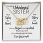 To My Unbiological Sister | Blessed & Grateful | Interlocking Hearts Necklace