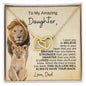 To My Daughter | Braver, Smarter, Stronger, Loved | Interlocking Hearts Necklace