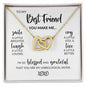 To My Best Friend | Blessed & Grateful | Interlocking Hearts Necklace
