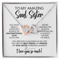 To My Soul Sister | Constant Source of Unconditional Love | Interlocking Hearts Necklace
