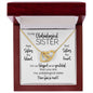To My Unbiological Sister | Blessed & Grateful | Interlocking Hearts Necklace