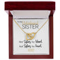 To My Unbiological Sister | Sisters By Heart | Interlocking Hearts Necklace