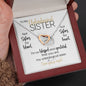 To My Unbiological Sister | Blessed & Grateful | Interlocking Hearts Necklace