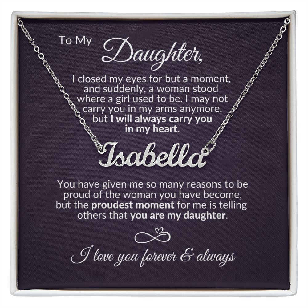 To My Daughter | Personalized Name Necklace | Proudest Moment