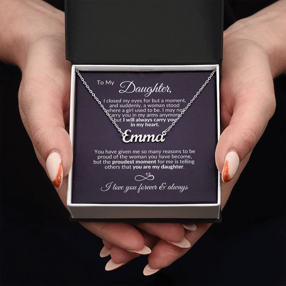 To My Daughter | Personalized Name Necklace | Proudest Moment